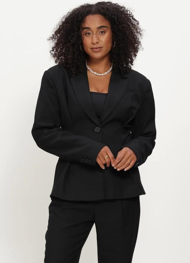 AMAYA Amsterdam getailleerde blazer met ceintuur zwart