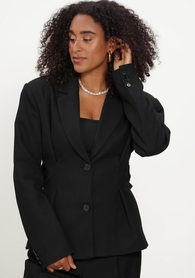 AMAYA Amsterdam getailleerde blazer met ceintuur zwart - Foto 4