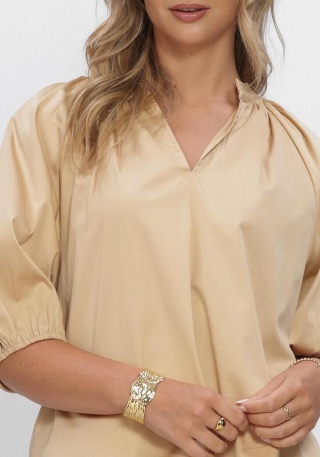 AMAYA AMSTERDAM Dames Blouses Elsie Blouse Beige - Foto 4