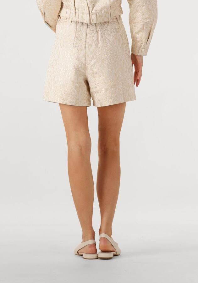 AMAYA Amsterdam straight high waist casual short beige met lurex - Foto 2