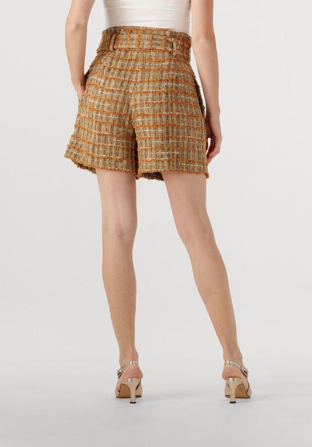 AMAYA Amsterdam bouclé straight high waist casual short bruin - Foto 2