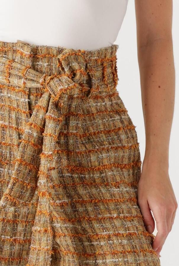 AMAYA Amsterdam bouclé straight high waist casual short bruin - Foto 3