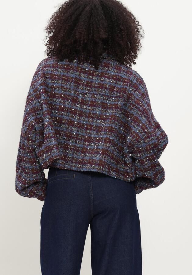 AMAYA Amsterdam tweed jacket met pailletten rood blauw - Foto 3