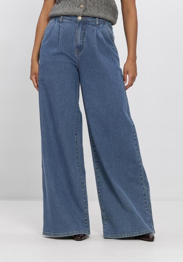 AMAYA Amsterdam high waist wide leg jeans medium blauw