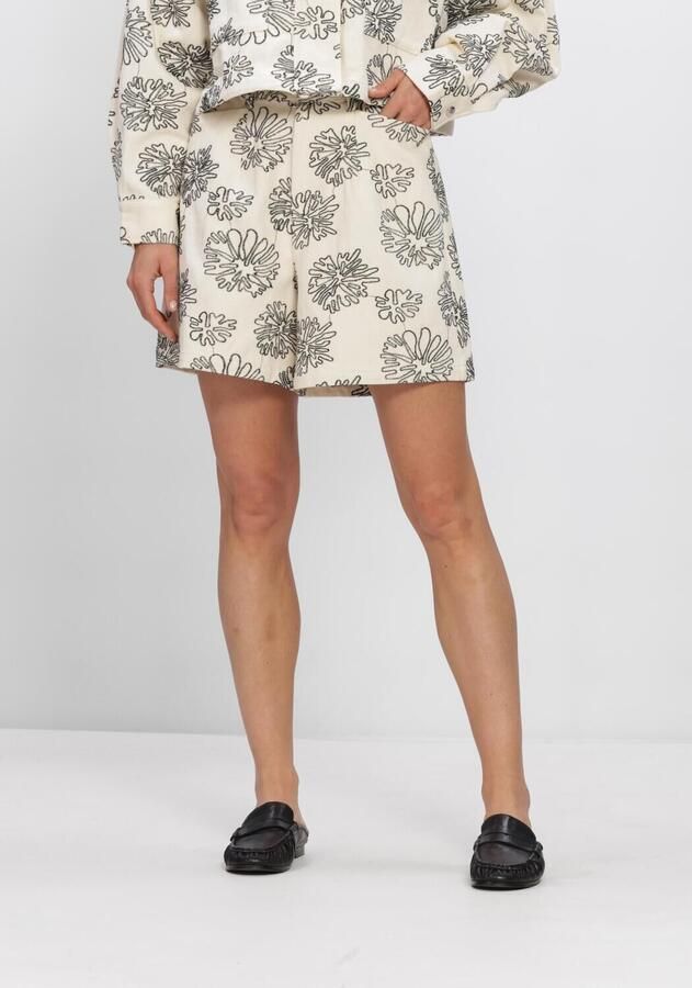 AMAYA Amsterdam high waist gebloemde casual short beige
