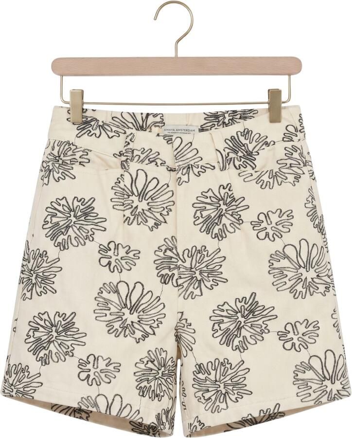 AMAYA Amsterdam high waist gebloemde casual short beige - Foto 2