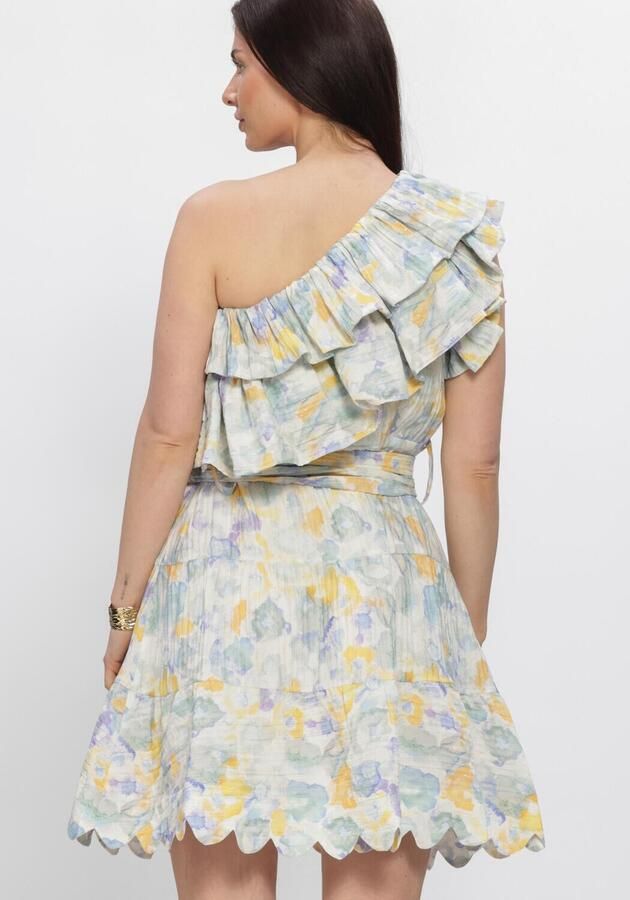 AMAYA Amsterdam gebloemde one shoulder jurk paars - Foto 2