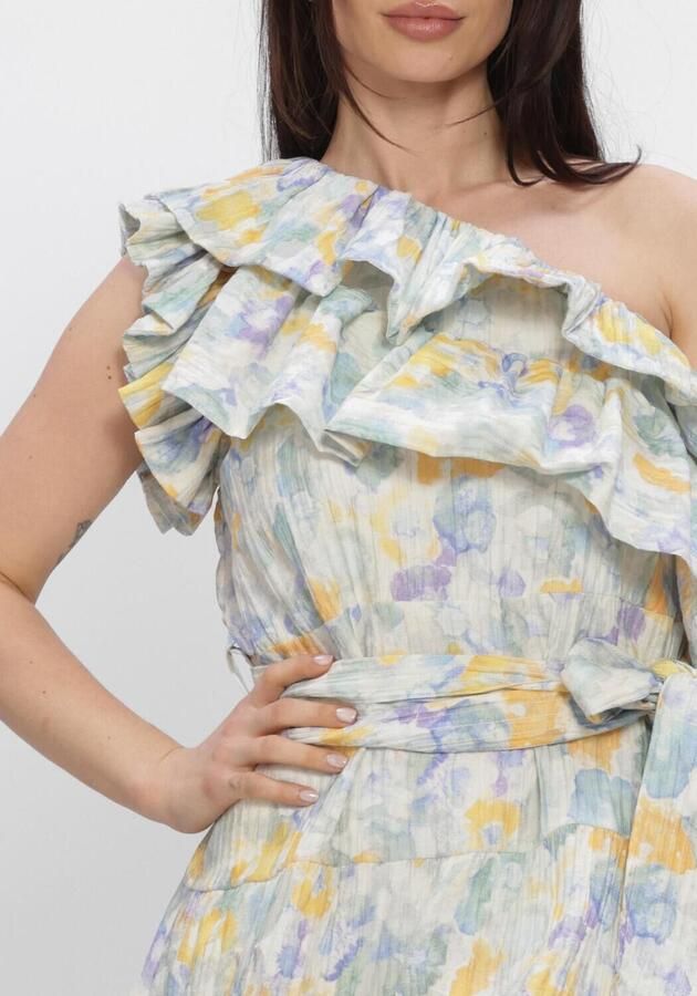 AMAYA Amsterdam gebloemde one shoulder jurk paars - Foto 3