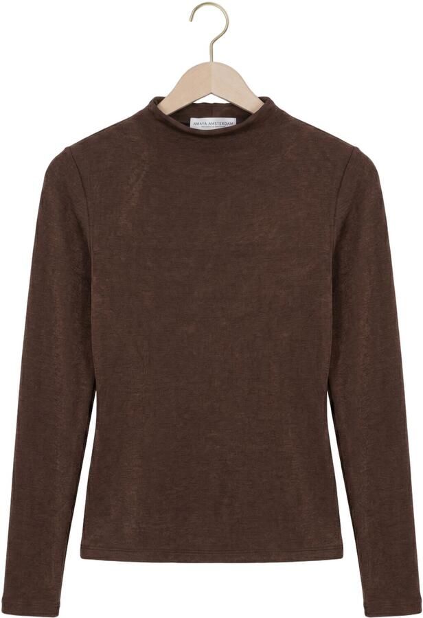 AMAYA AMSTERDAM Dames Tops & T-shirts Lara Top Bruin - Foto 4
