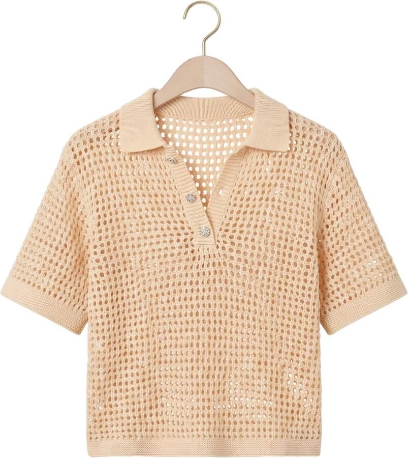 AMAYA AMSTERDAM Dames Tops & T-shirts Lewis Knitwear Beige - Foto 2