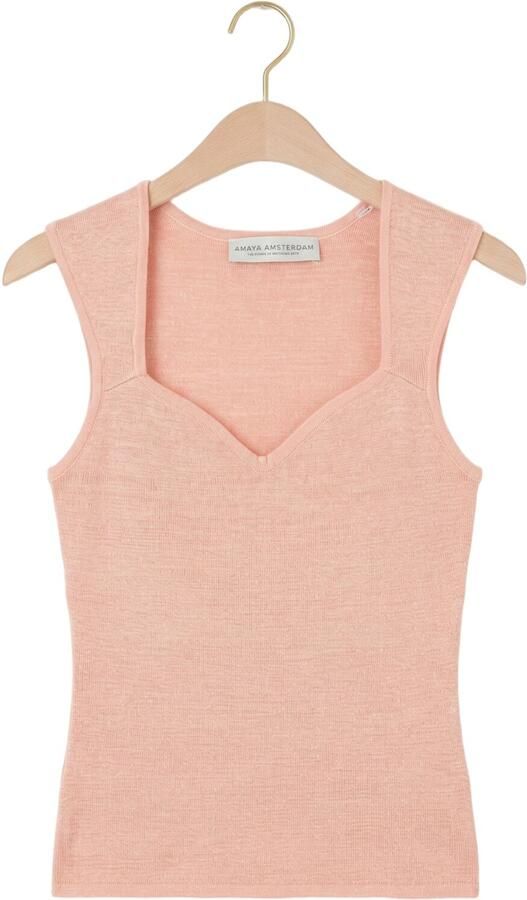 AMAYA AMSTERDAM Dames Tops & T-shirts Sunroot Top Lichtroze - Foto 4