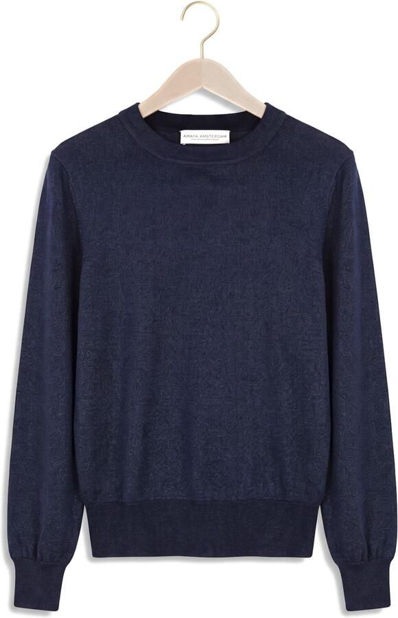 AMAYA AMSTERDAM Dames Truien & Vesten Jadyn Knitwear Donkerblauw - Foto 4