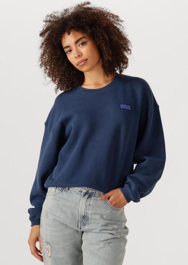 American vintage Zachte Cropped Sweatshirt met Ronde Hals Blue Dames - Foto 4