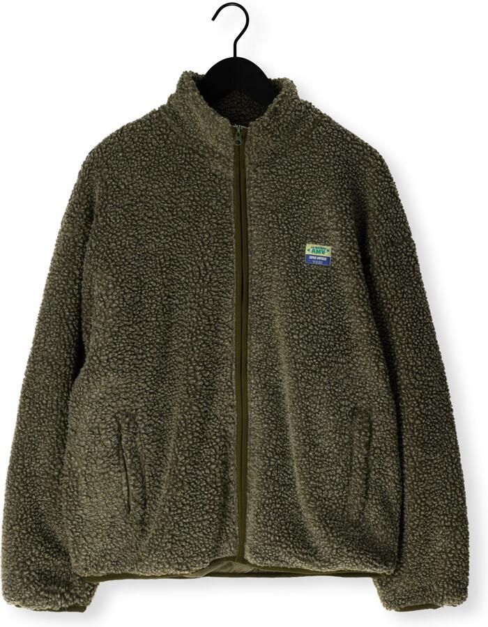 American vintage Gezellig Fleecejack met Rits Green Heren - Foto 2