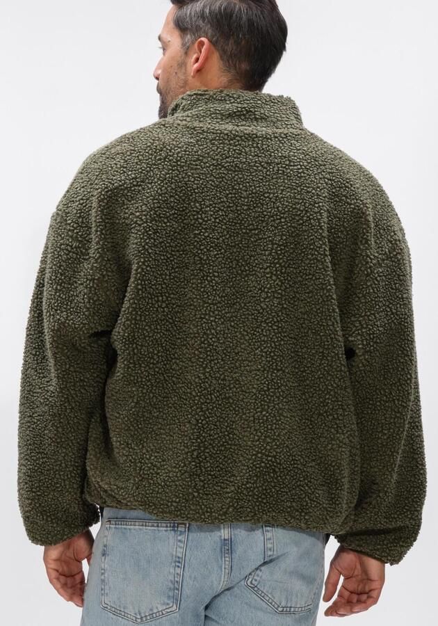 American vintage Gezellig Fleecejack met Rits Green Heren - Foto 3
