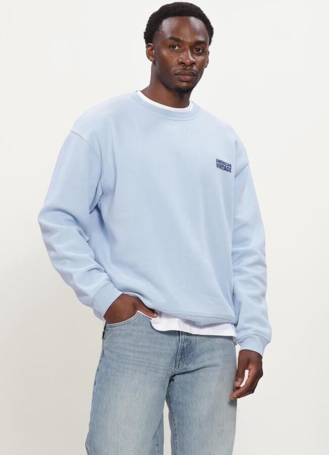AMERICAN VINTAGE Heren Truien & Vesten Plizzy Crew Lichtblauw