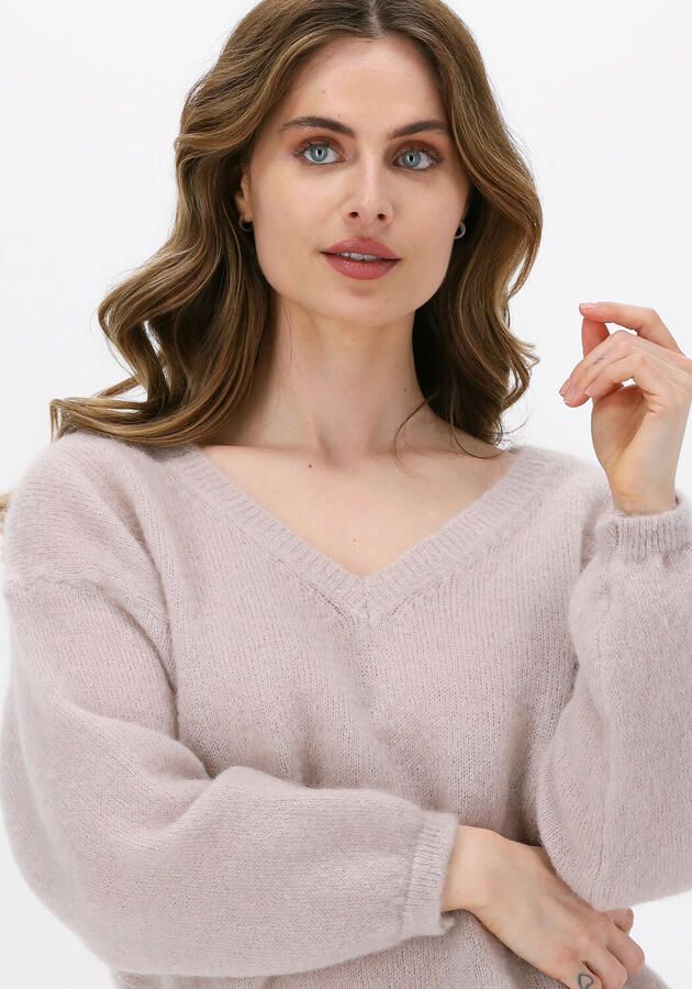 AMERICAN DREAMS Dames Truien & Vesten Silja V Neck Knit Beige - Foto 3