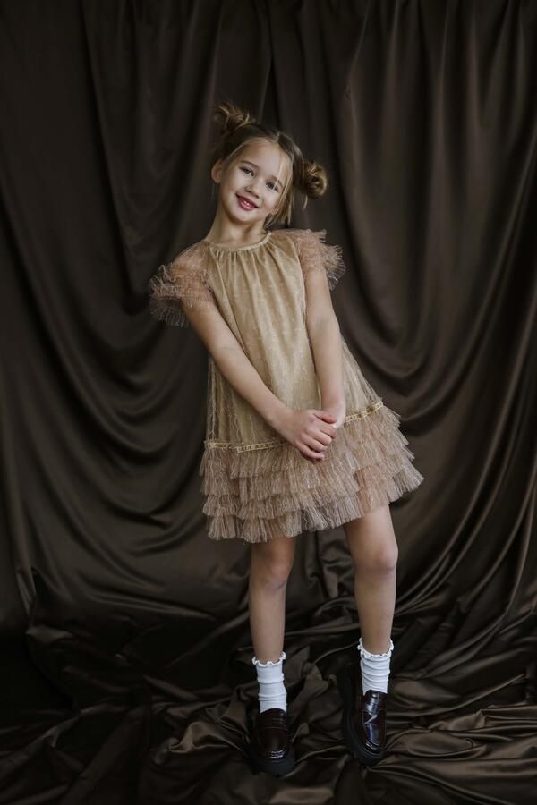 AMMEHOELA Meisjes Jurken Nova Bruin - Foto 2