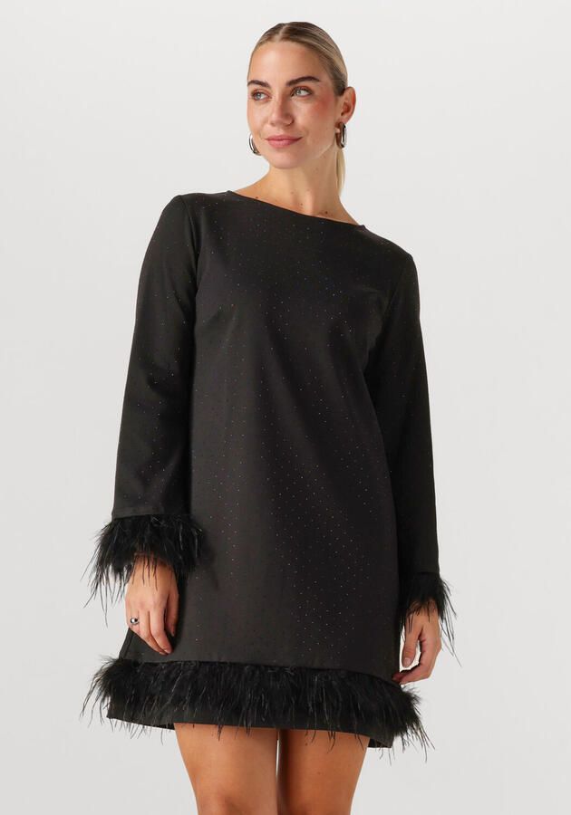 ANA ALCAZAR Dames Jurken Dress Feathers Zwart - Foto 4
