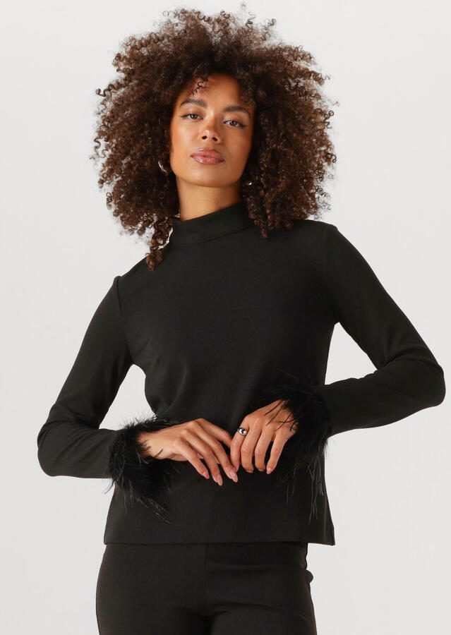 ANA ALCAZAR Dames Tops & T-shirts Top Feathers Zwart