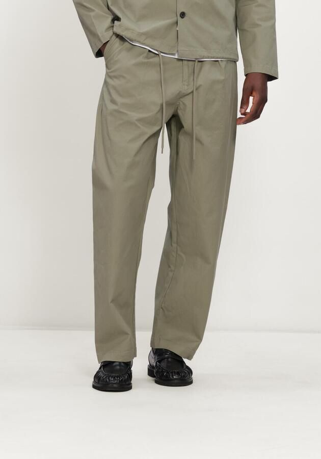 ANERKJENDT Heren Broeken Akjakob Cotton Pleat Pants Khaki