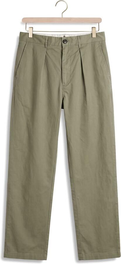 ANERKJENDT Heren Broeken Akjakob Cotton Pleat Pants Khaki - Foto 4
