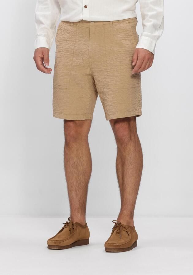 ANERKJENDT Heren Broeken Akjan Seersucker Shorts Zand