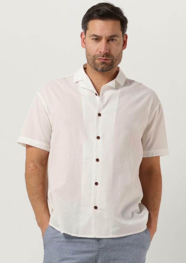 ANERKJENDT Heren Overhemden Akkarsten S s Seersucker Shirt Gebroken Wit - Foto 3