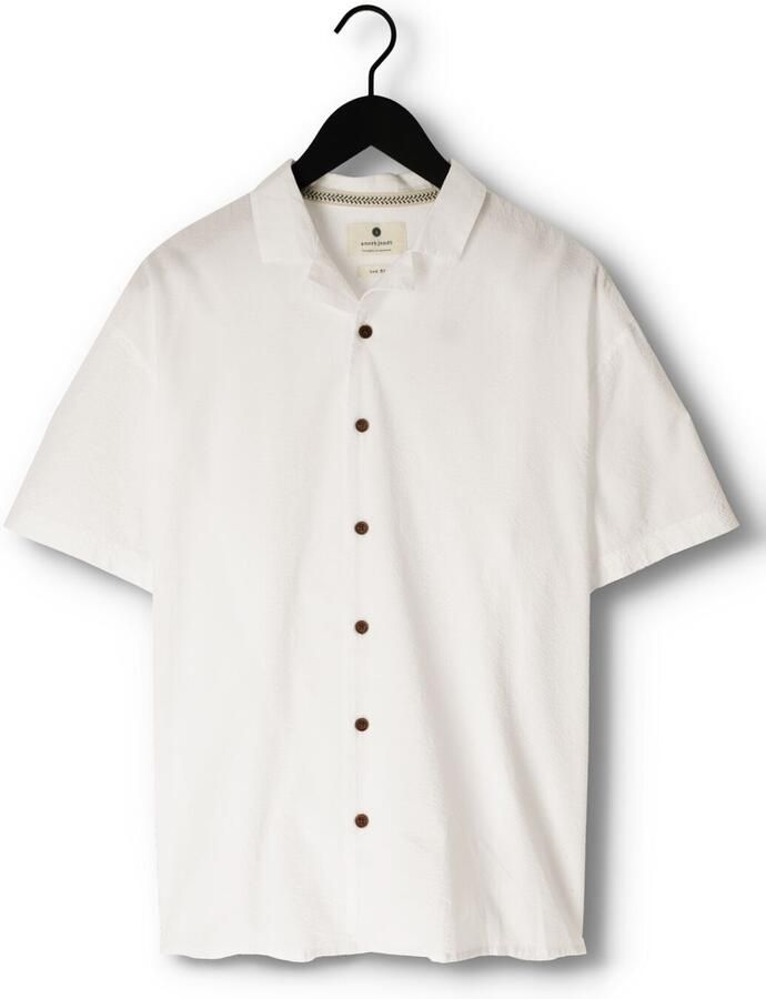 ANERKJENDT Heren Overhemden Akkarsten S s Seersucker Shirt Gebroken Wit
