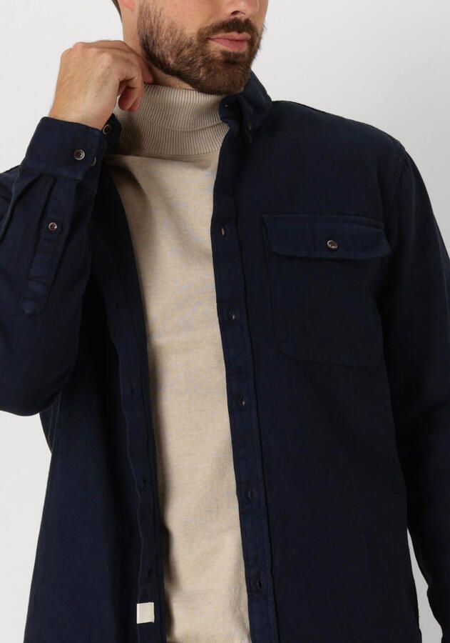 ANERKJENDT Heren Overhemden Akkonrad Herringbone Shirt Blauw - Foto 2