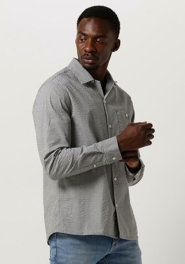 ANERKJENDT Heren Overhemden Akkurt L s Stripe Shirt Olijf - Foto 4