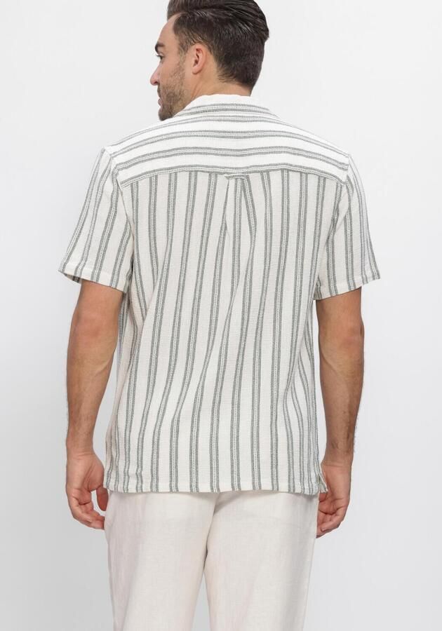 ANERKJENDT Heren Overhemden Akleander Struc Stripe2 Ss Shirt Gebroken Wit - Foto 4