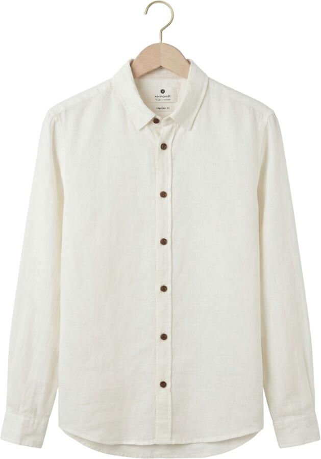 ANERKJENDT Heren Overhemden Akleif Cot linen vis L s Shirt Gebroken Wit - Foto 4