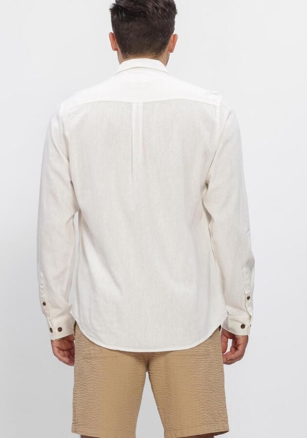 ANERKJENDT Heren Overhemden Akleif Cot linen vis L s Shirt Gebroken Wit - Foto 2