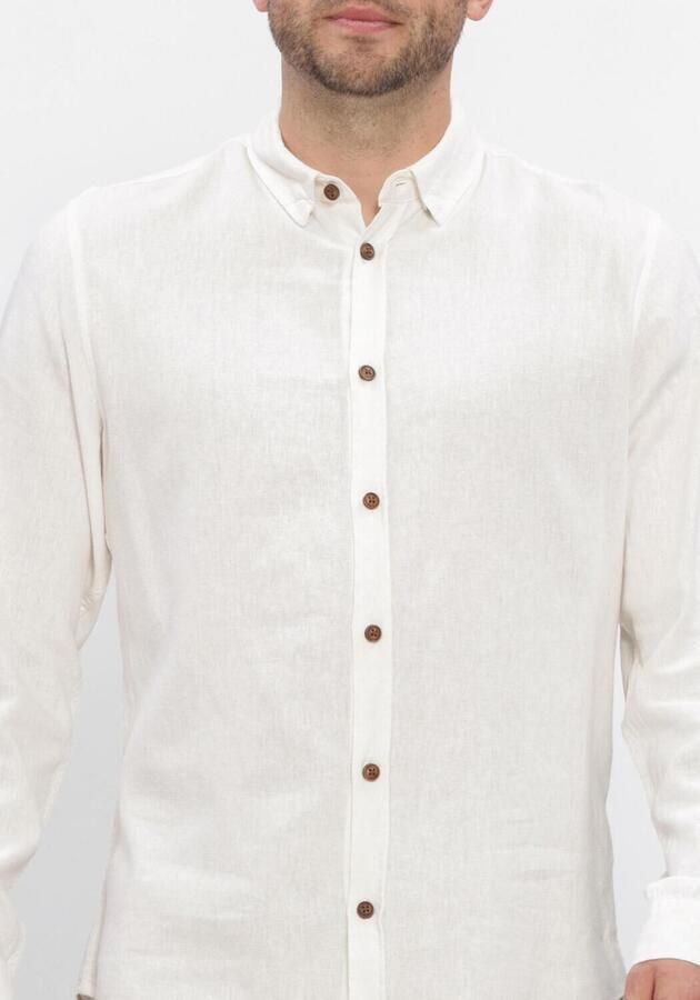 ANERKJENDT Heren Overhemden Akleif Cot linen vis L s Shirt Gebroken Wit - Foto 3