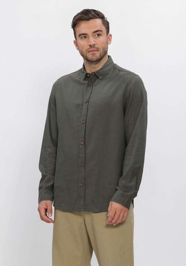 ANERKJENDT Heren Overhemden Akleif Cot linen vis L s Shirt Khaki