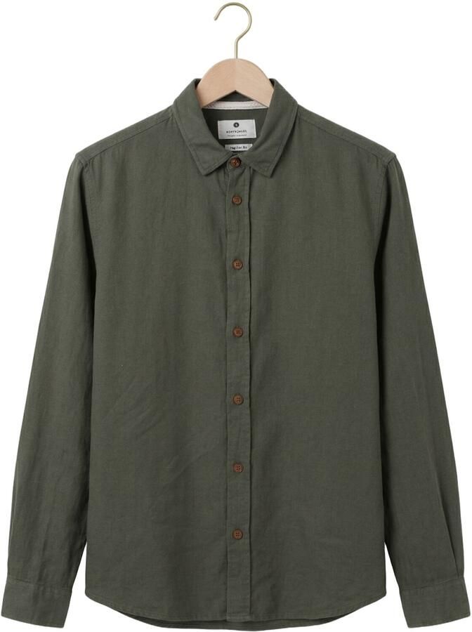 ANERKJENDT Heren Overhemden Akleif Cot linen vis L s Shirt Khaki - Foto 2