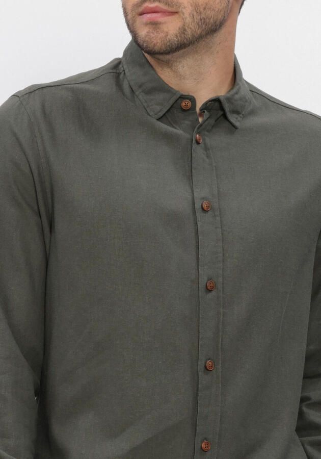 ANERKJENDT Heren Overhemden Akleif Cot linen vis L s Shirt Khaki - Foto 4