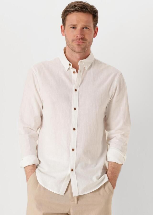 ANERKJENDT Heren Overhemden Akleif L s Cot linen Shirt Wit - Foto 4