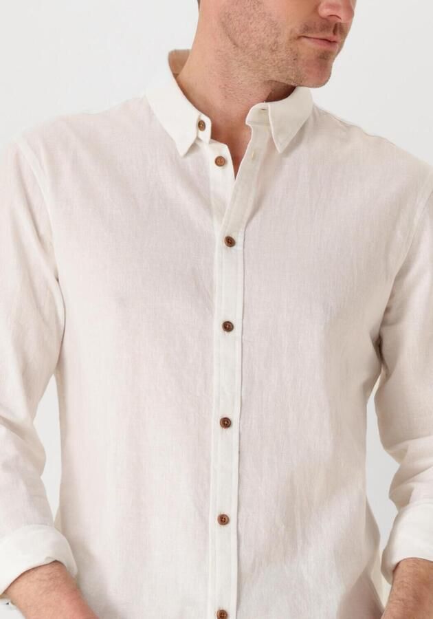 ANERKJENDT Heren Overhemden Akleif L s Cot linen Shirt Wit