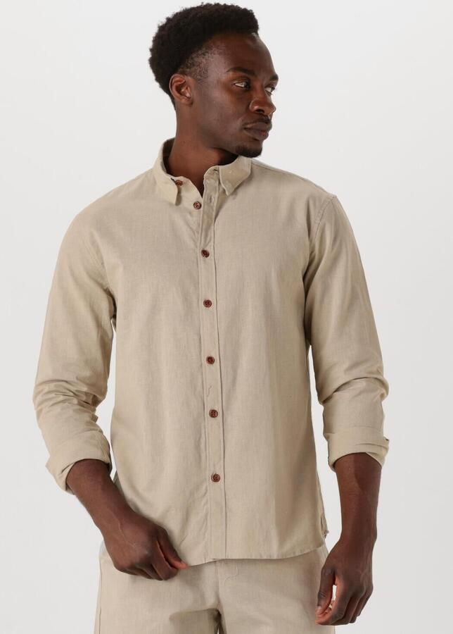 ANERKJENDT Heren Overhemden Akleif L s Cot linen Shirt Zand - Foto 4