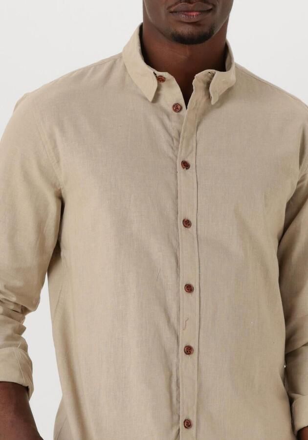 ANERKJENDT Heren Overhemden Akleif L s Cot linen Shirt Zand - Foto 3
