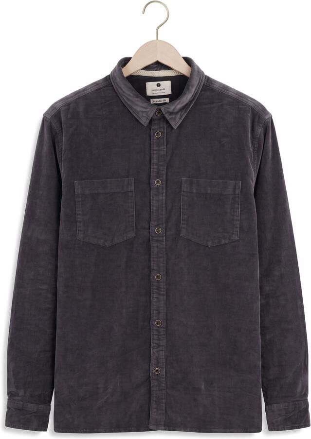 ANERKJENDT Heren Overhemden Akleif Solid Cord Shirt Antraciet - Foto 2