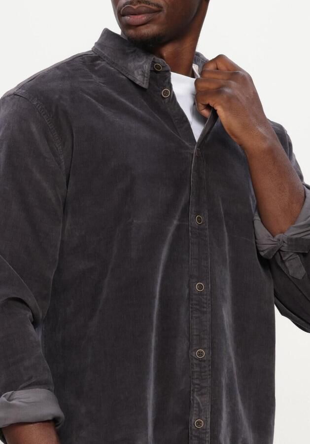 ANERKJENDT Heren Overhemden Akleif Solid Cord Shirt Antraciet - Foto 4