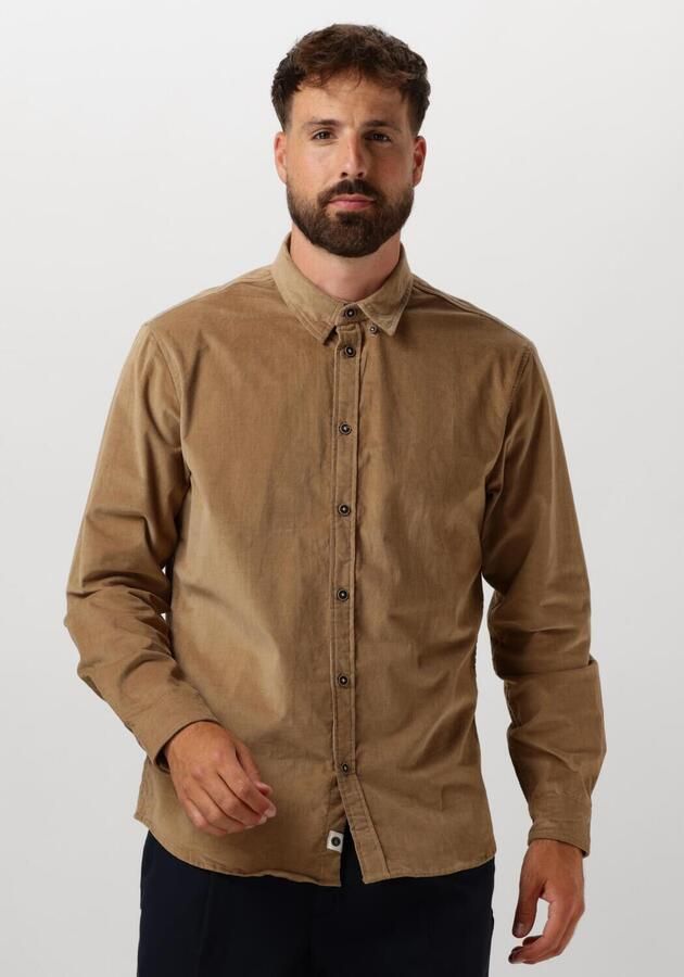 ANERKJENDT Heren Overhemden Akleif Solid Cord Shirt Beige - Foto 4