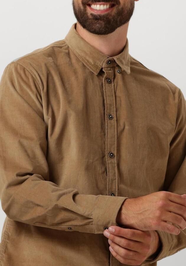 ANERKJENDT Heren Overhemden Akleif Solid Cord Shirt Beige - Foto 2