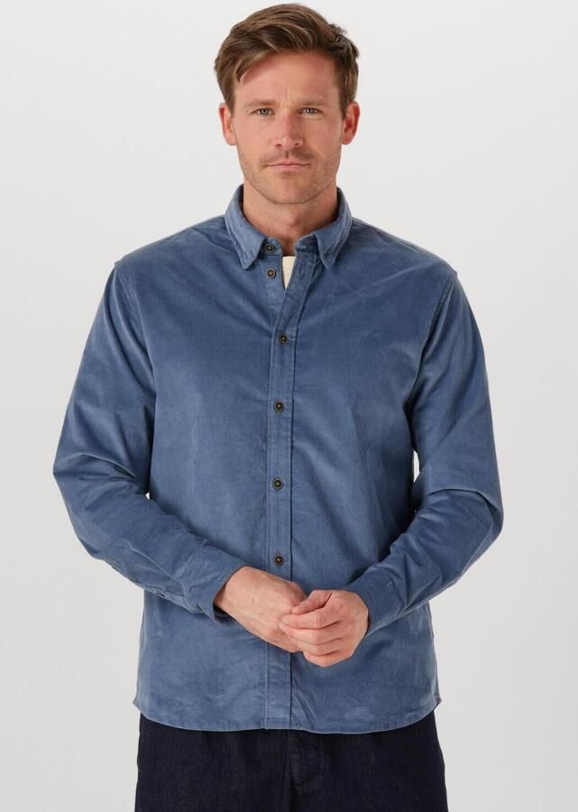 ANERKJENDT Heren Overhemden Akleif Solid Cord Shirt Blauw - Foto 4