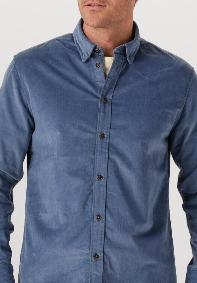 ANERKJENDT Heren Overhemden Akleif Solid Cord Shirt Blauw - Foto 3