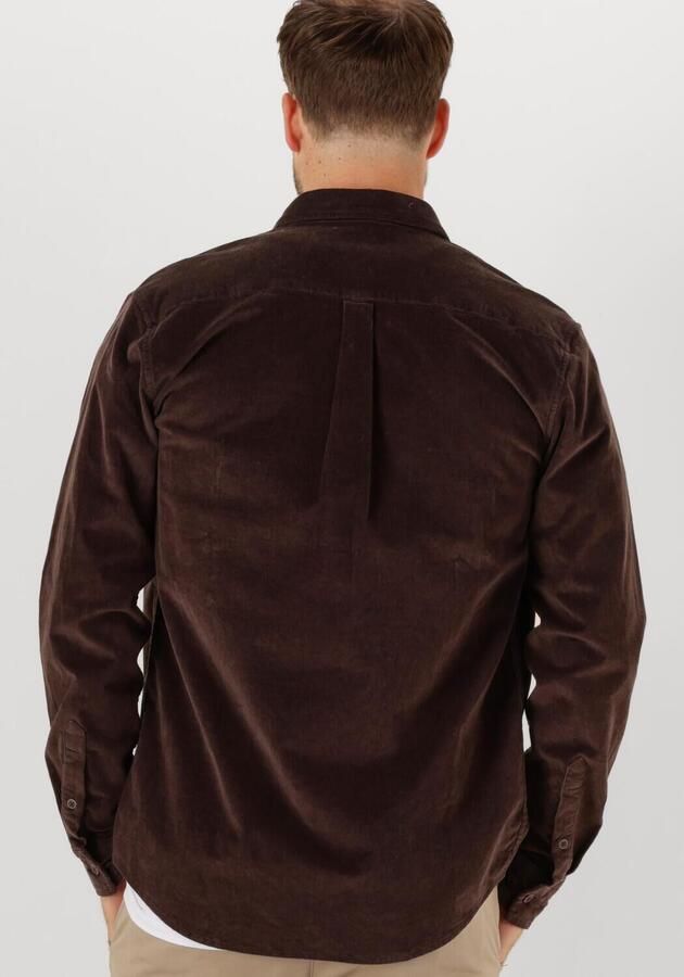 ANERKJENDT Heren Overhemden Akleif Solid Cord Shirt Bruin