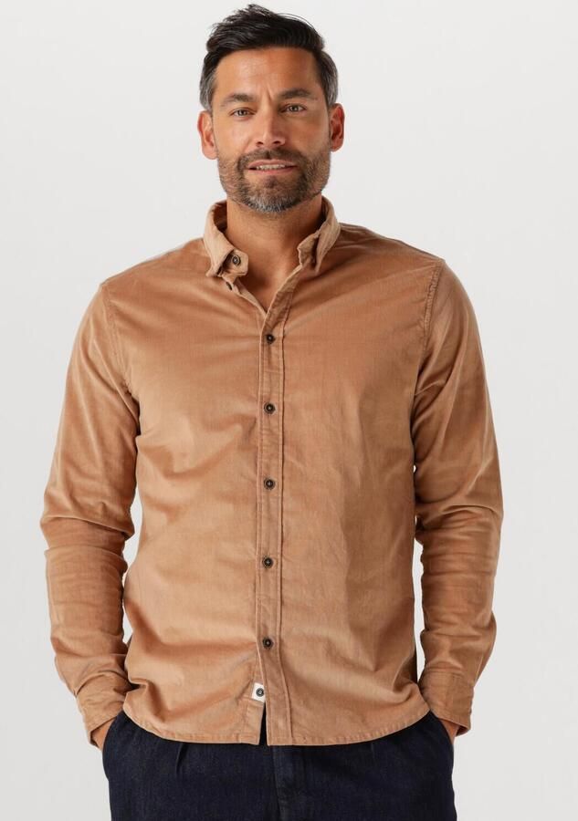 ANERKJENDT Heren Overhemden Akleif Solid Cord Shirt Camel - Foto 4